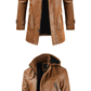2024 Winter Men's Leather Motorcycle Leather Korean Fashion Jacket Coat Windproof Clothes Men's Hooded Medium Long