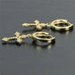 Classic Cross Point-Drill Crystal Replaceable Exquisite White Color Earrings For Women Men Hiphop Party Jewelry Gifts