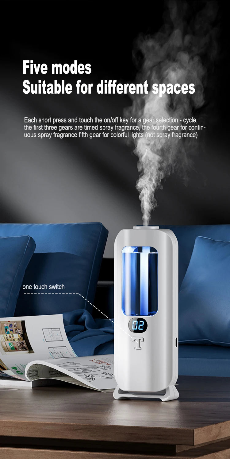 Rechargeable Aromatic Diffuser 5 Modes Essential Oil Diffuser Machine Homemade Perfume Diffuser for Home Car Room Fragrance