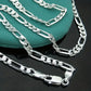 Necklace '16-30inch' Bracelet/8in Two-piece Set of Three-room Silver-plated Jewelry Punk Chain