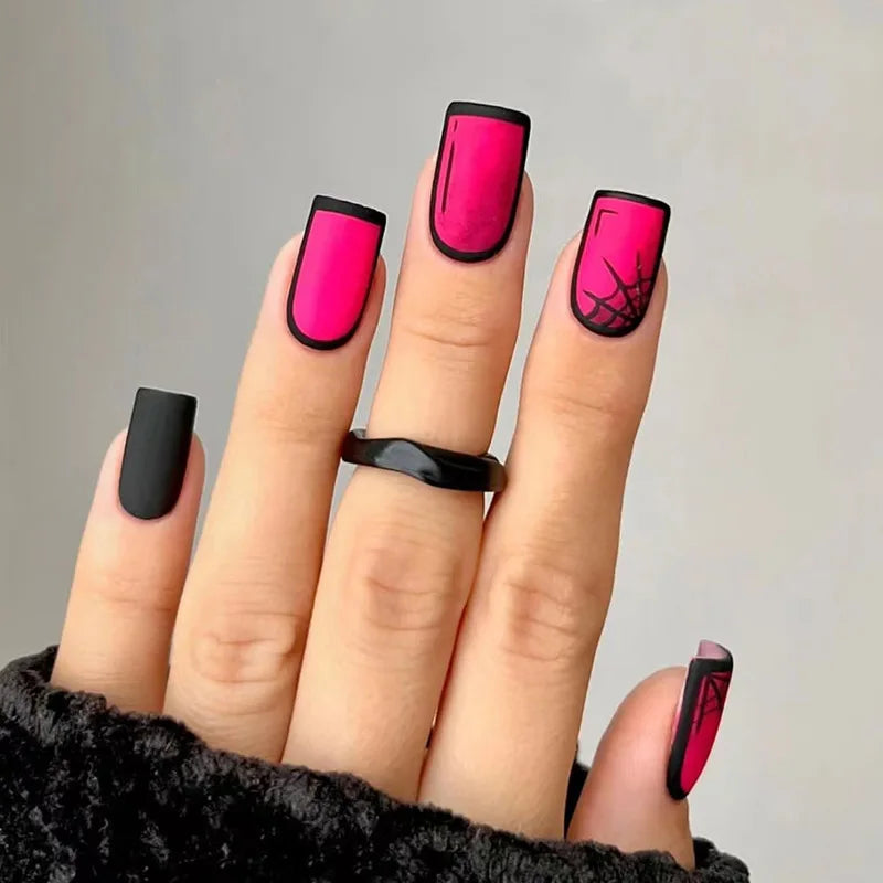 24Pcs Long Ballet Press On Nail Art Wearing Manicure Glitter Point Drill False Nails Removable Full Cover Artificial Fake Nails