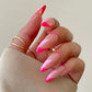 24Pcs Ballerina Press On Nail Tips Oval Head False Nails Almond Artificial Fake Nails With Glue Full Cover Press Manicure Tools