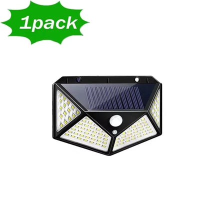 1/2/4/6/10PCS 100 LED Solar Wall Lamp 4 Sides Luminous With Motion Sensor Outdoor Garden Courtyard Waterproof Wall Lights Gifts