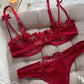 Night Beautiful Sexy Women 2 Piece floral Embroidery Underwear Sexy Erotic lingerie underwear Set