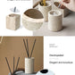 Beige Travertine Bathroom Accessories Set Natural Marble Soap Dispenser Soap Dish Reed Diffuser Vanity Tray Bathroom Set