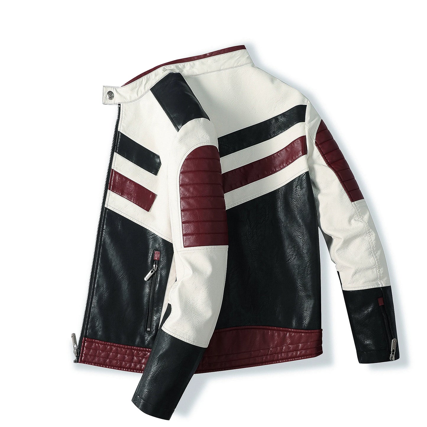 Men's PU leather coat thickened biker jacket