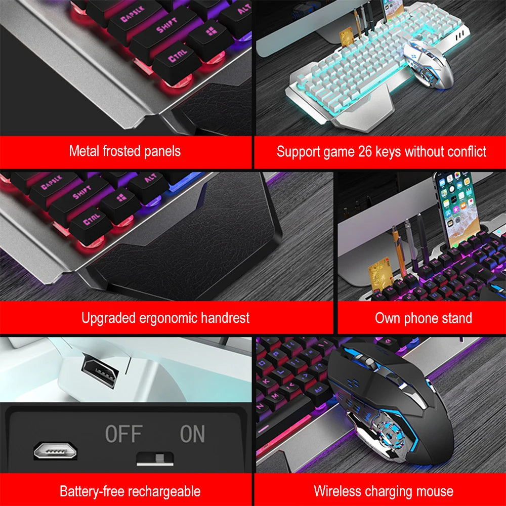 K680 Rechargeable 2.4G Wireless Keyboard and Mouse Set Game Computer Office Esports Player Desktop Laptop Special Set