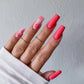 24ps/Box Long Ballerina Full Cover Artificial French False Nails Art Green Graffiti Color Blocking Gold Thread Fake Nail Tips