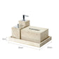 Beige Travertine Bathroom Accessories Set Natural Marble Soap Dispenser Soap Dish Reed Diffuser Vanity Tray Bathroom Set