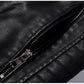 Mens Causal Vintage Leather Jacket Coat Men Thin Spring Autumn Design Motor Biker Pocket PU Leather Jacket Male Motocycle 4XL