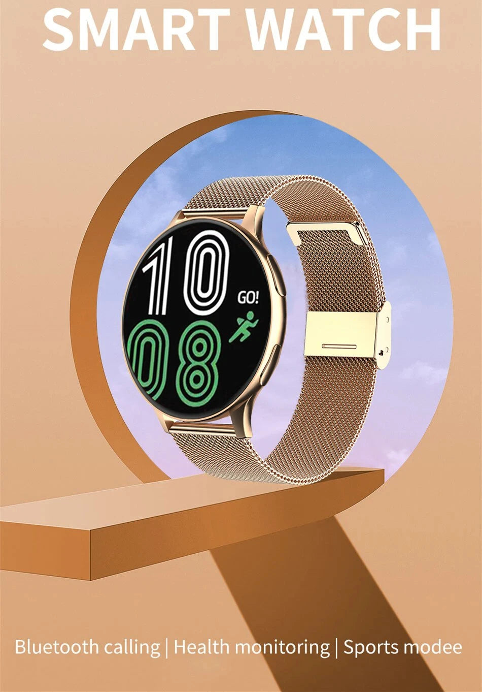 New Smart Watch Wireless Charging Smartwatch Bluetooth Calls Watches Men Women Fitness Bracelet Custom Watch Face +Box
