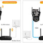 Three Screen WIFI IP Camera Outdoor 4K Dual Lens PTZ Camera Ai Human Detection IP66 Waterproof CCTV Video Security Camera iCsee