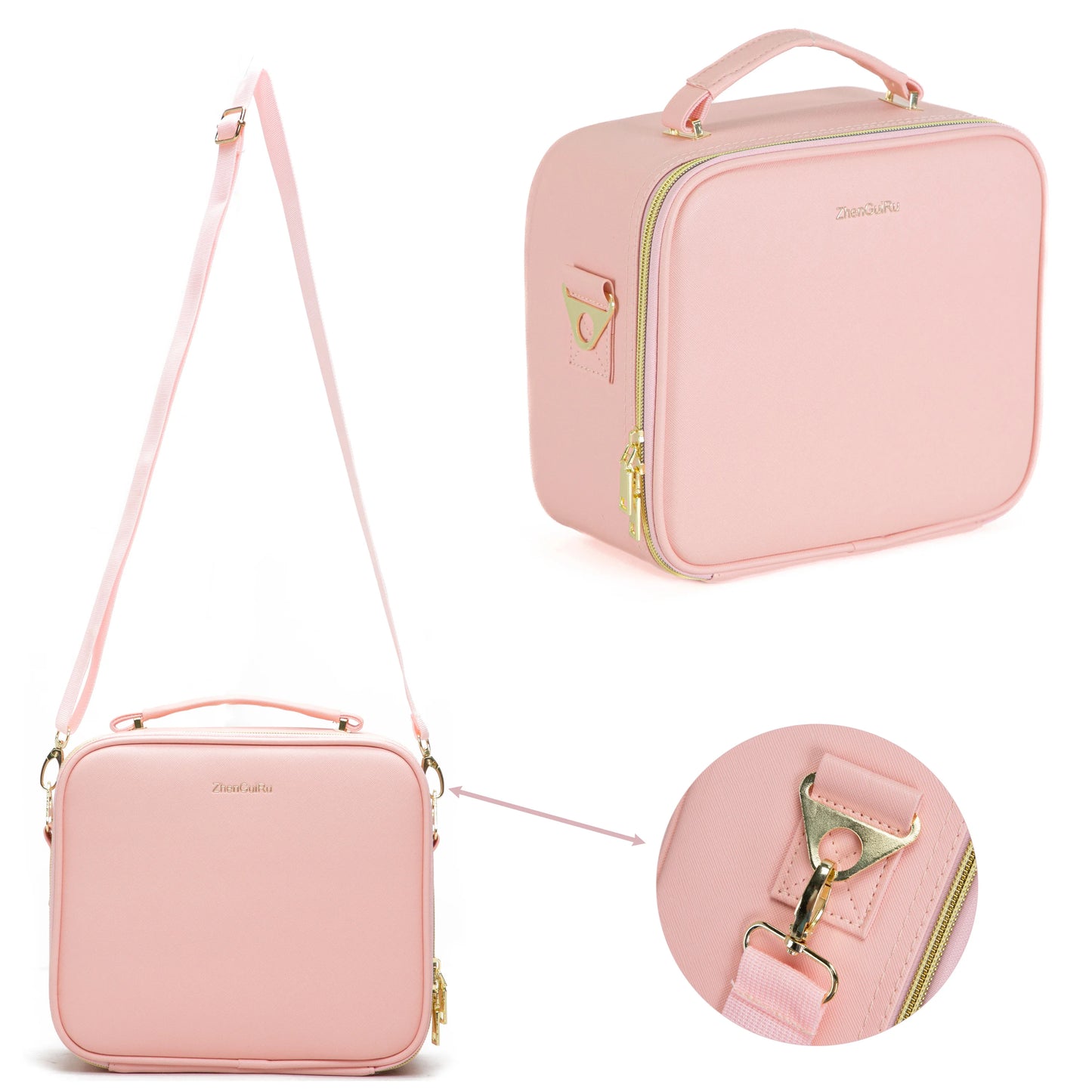 Makeup Bag with Mirror of Smart LED Lighted Women's Cosmetic Bag Travel Makeup Bag Large Capacity Female Beautician for Women