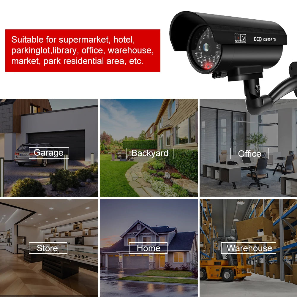 1PC Fake Dummy Camera with Flashing Red LED Bullet Shaped Waterproof Security CCTV Surveillance Camera For Home Outdoor Indoor