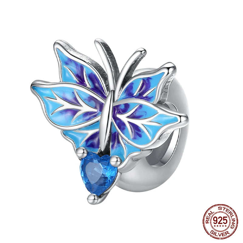 Fit Pandora 925 Original Bracelet 925 Silver Plate Flower Bird Series Charms Beads For Women Fashion DIY Jewelry Gifts Making