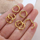 10pcs Gold Color Stainless Steel Ear Hoop Earrings Women Earrings Men Punk Hiphop Gift Fashion Jewelry Piercing Accessories