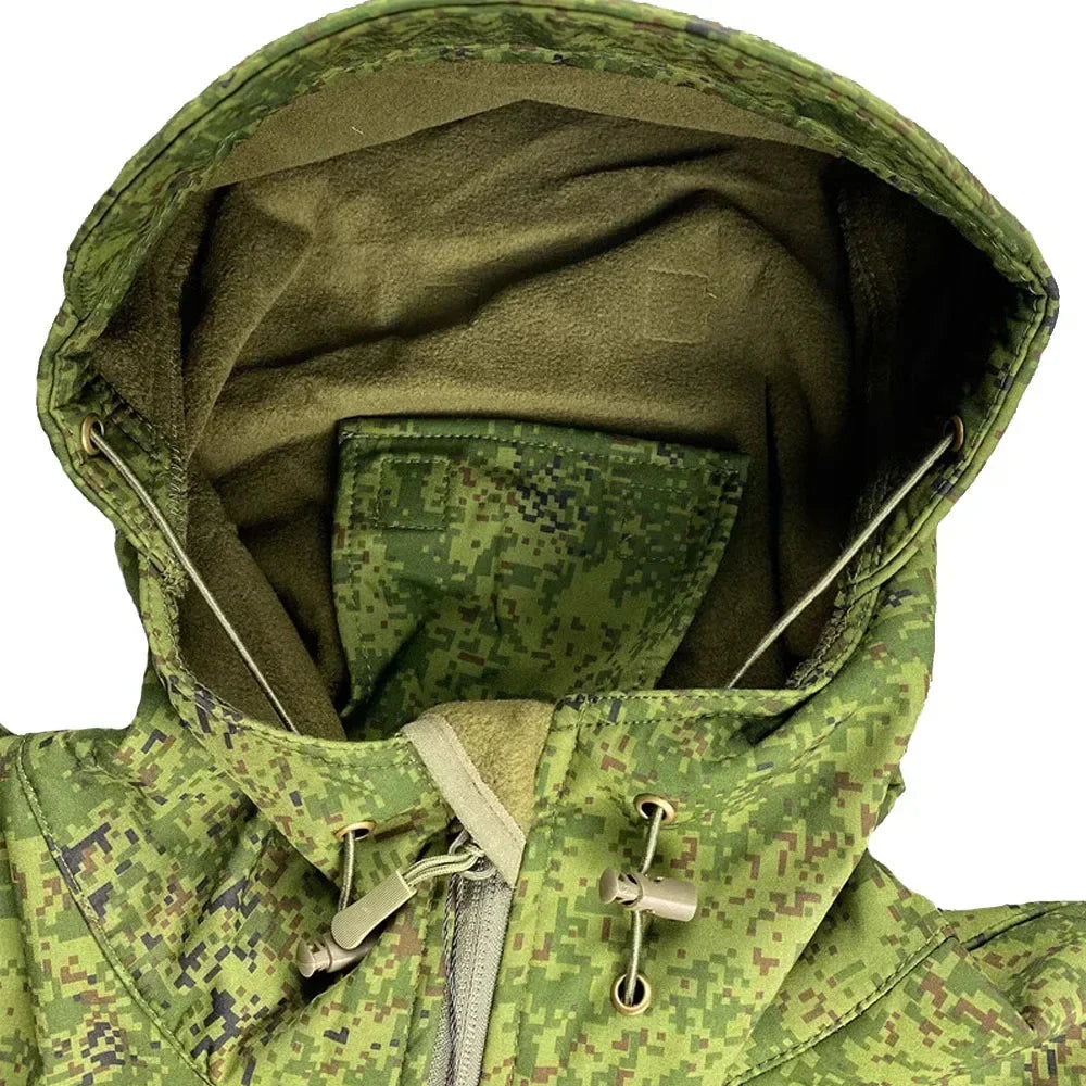 Tactcial Russia Uniform Jacket Outdoor Spring and Autumn Coat Rainproof Soft Shell Green Camouflage Assault Suit Mens Jacket