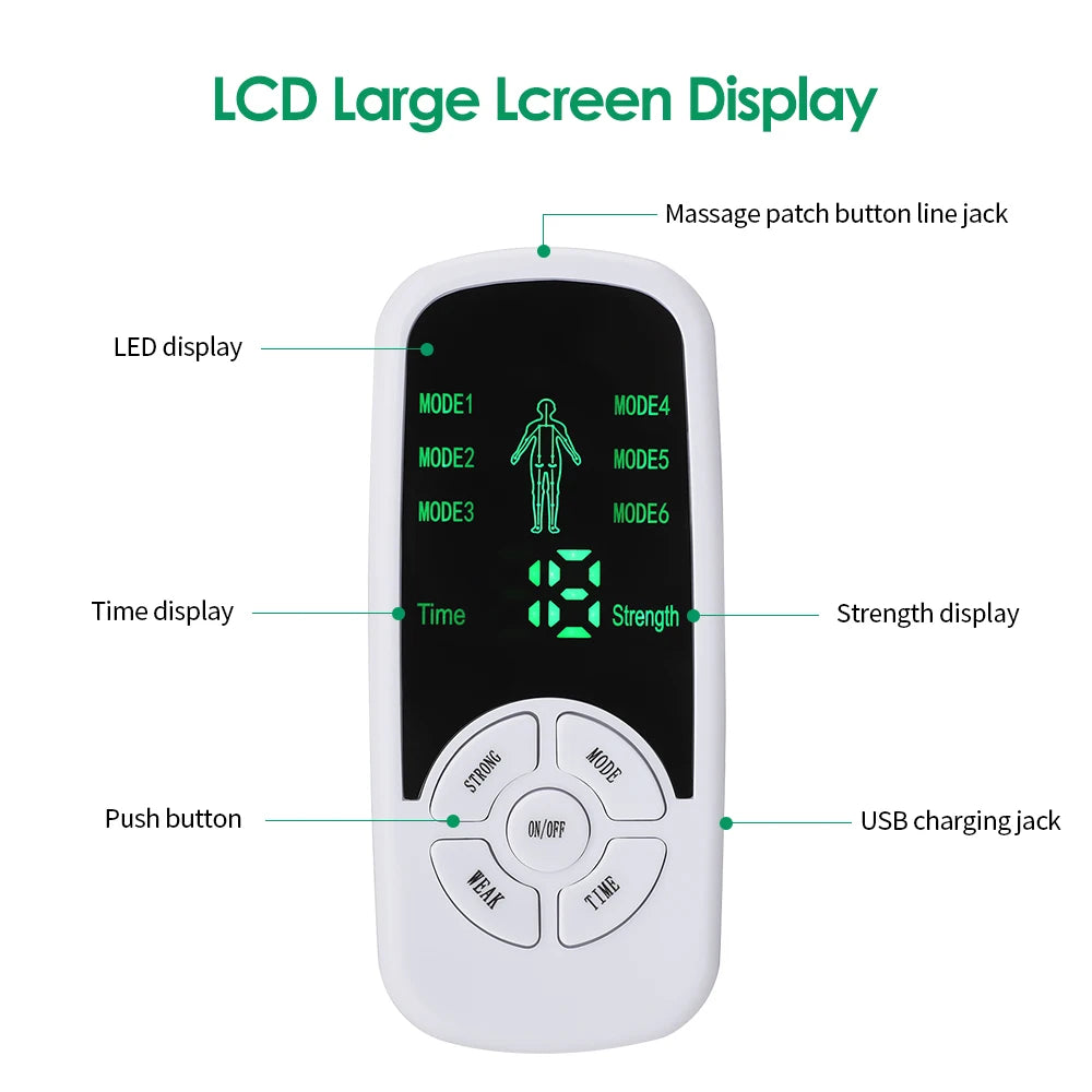 Tens Electric Stimulation Massager Muscle EMS Full Body Relax Muscle Therapy Pain Relief Pulse Body Massager Healthy Care