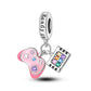 925 Silver Charms Beads Fit 3mm Original Bracelet Game Machine Box Afternoon Tea Dessert Romantic Pink Pendant DIY Jewelry