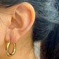 Surgical Steel Gold Color Tone Women Fat Chunky Earrings Stainless Wives Round Smooth Thick Hoops Statement Jewelry 20mm/25mm