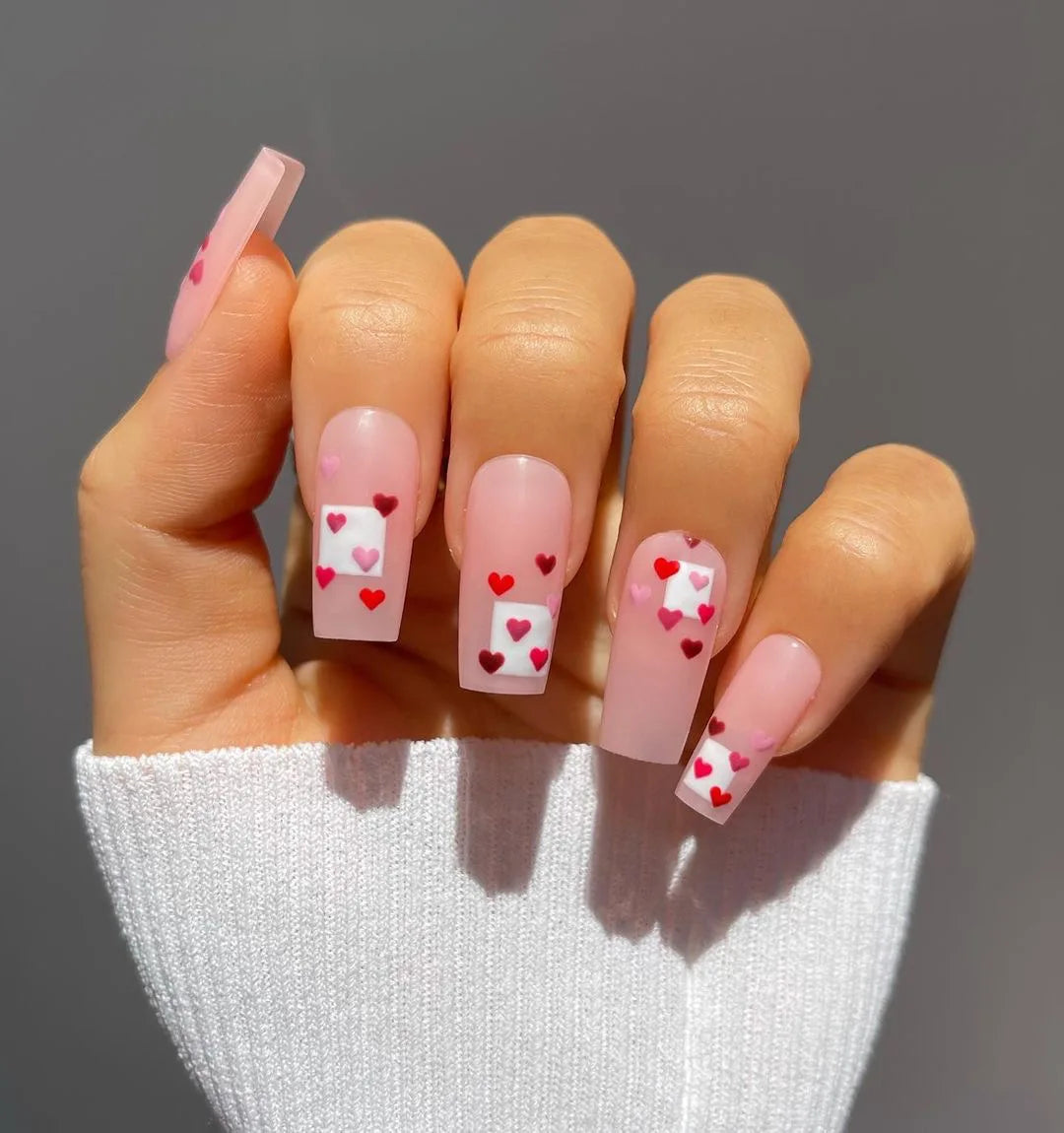 24Pcs Long Ballet Press On Nail Art Wearing Manicure Glitter Point Drill False Nails Removable Full Cover Artificial Fake Nails
