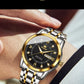 OLEVS Quartz Watch for Men Luxury Diamonds Gold Watch Waterproof Luminous Stainless Steel Business Men's Quartz Watch Mens Watch