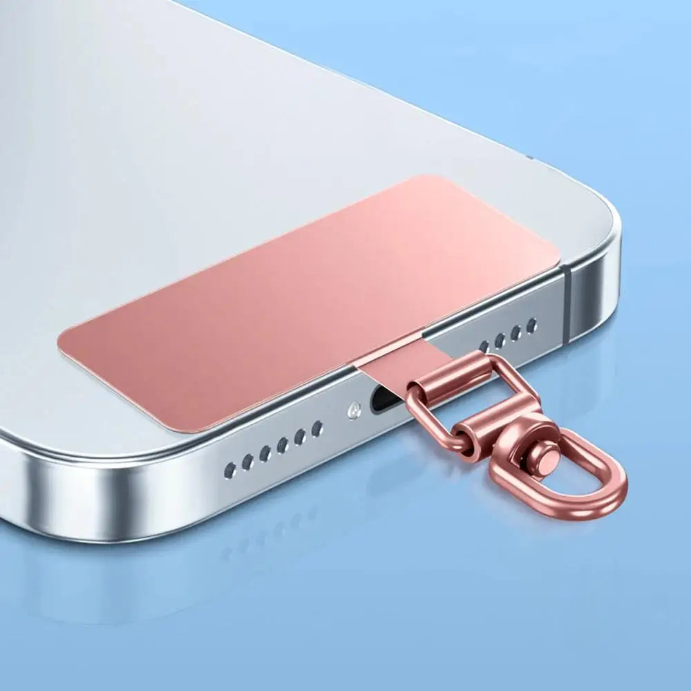 1-4Pcs New Upgrated 360 Rotatable Stainless Steel Phone Tether Tab Metal Patch Gasket Cellphone Lanyard Safety Connecter Piece