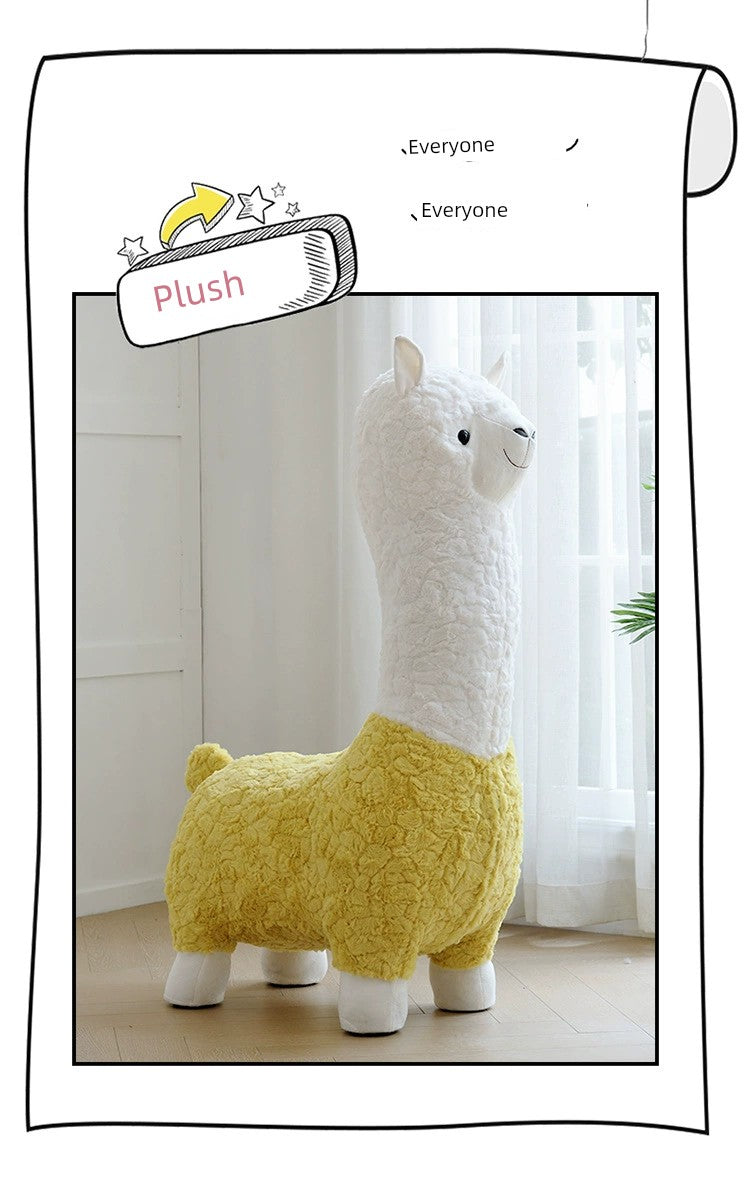 Alpaca Stool Living Room Seat for Girls Decorations