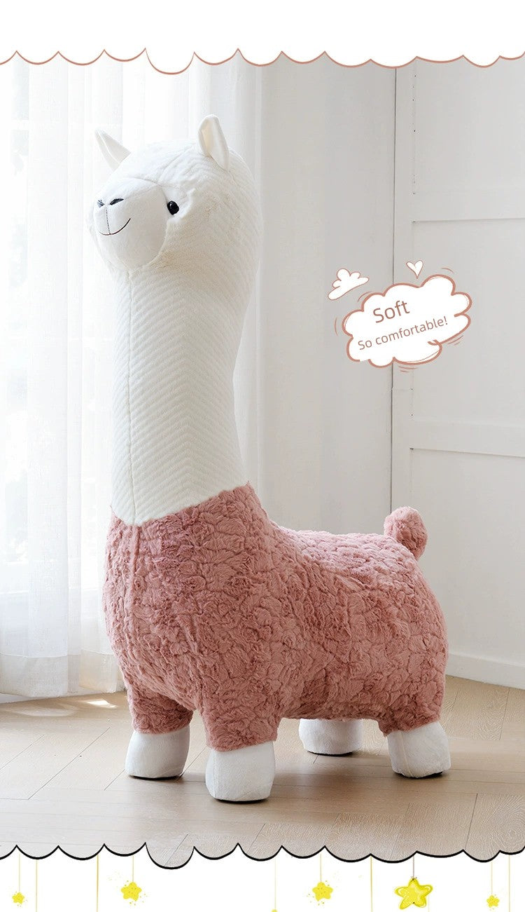 Alpaca Stool Living Room Seat for Girls Decorations