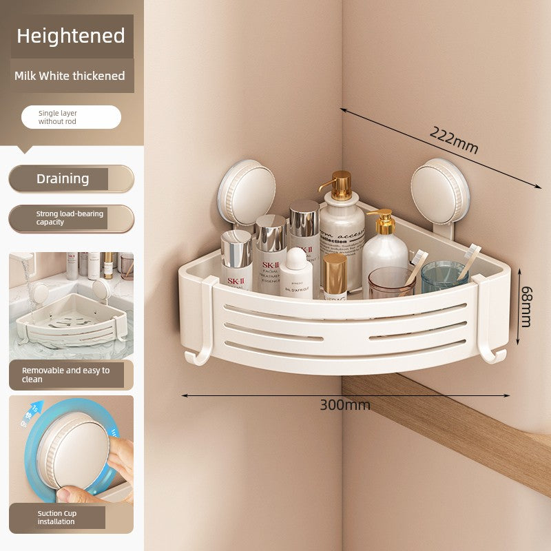 Suction Cup Punch-Free Corner Toilet Bathroom Storage Rack
