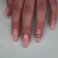 24ps/Box Long Ballerina Full Cover Artificial French False Nails Art Green Graffiti Color Blocking Gold Thread Fake Nail Tips