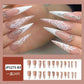 24p Artificial Acrylic Nail Art Fake Nails Full Coverage Removable Pressing Nail Tips Lotus Root Pink Leopard Print False Nails