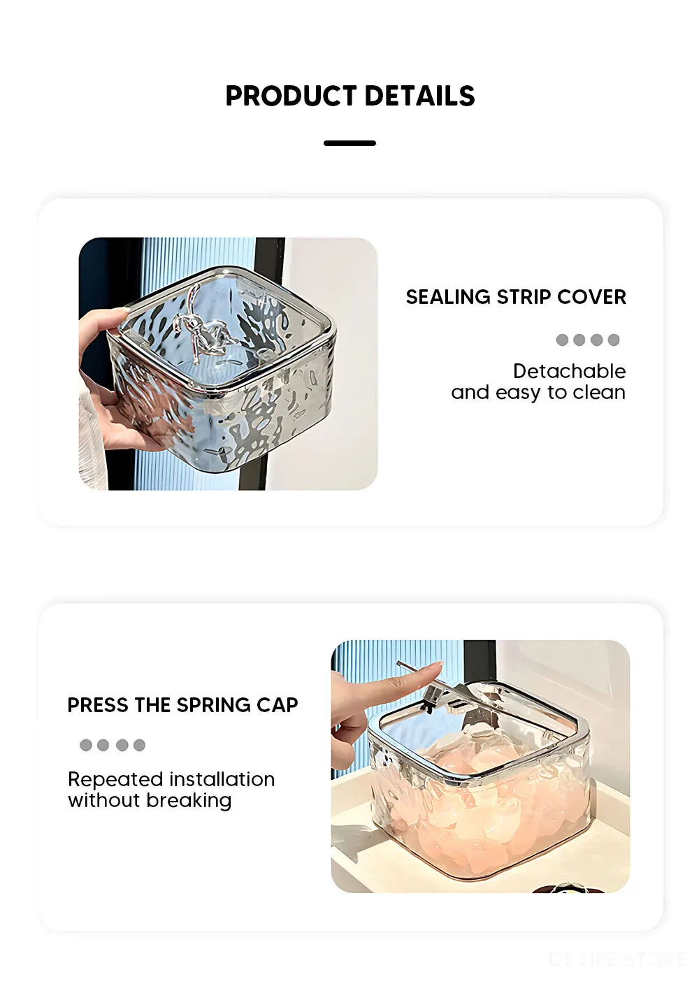 Laundry Powder Container Laundry Pods Organizer Washing Capsules Holder Cotton Swab Organization with Lid Desktop Storage Box