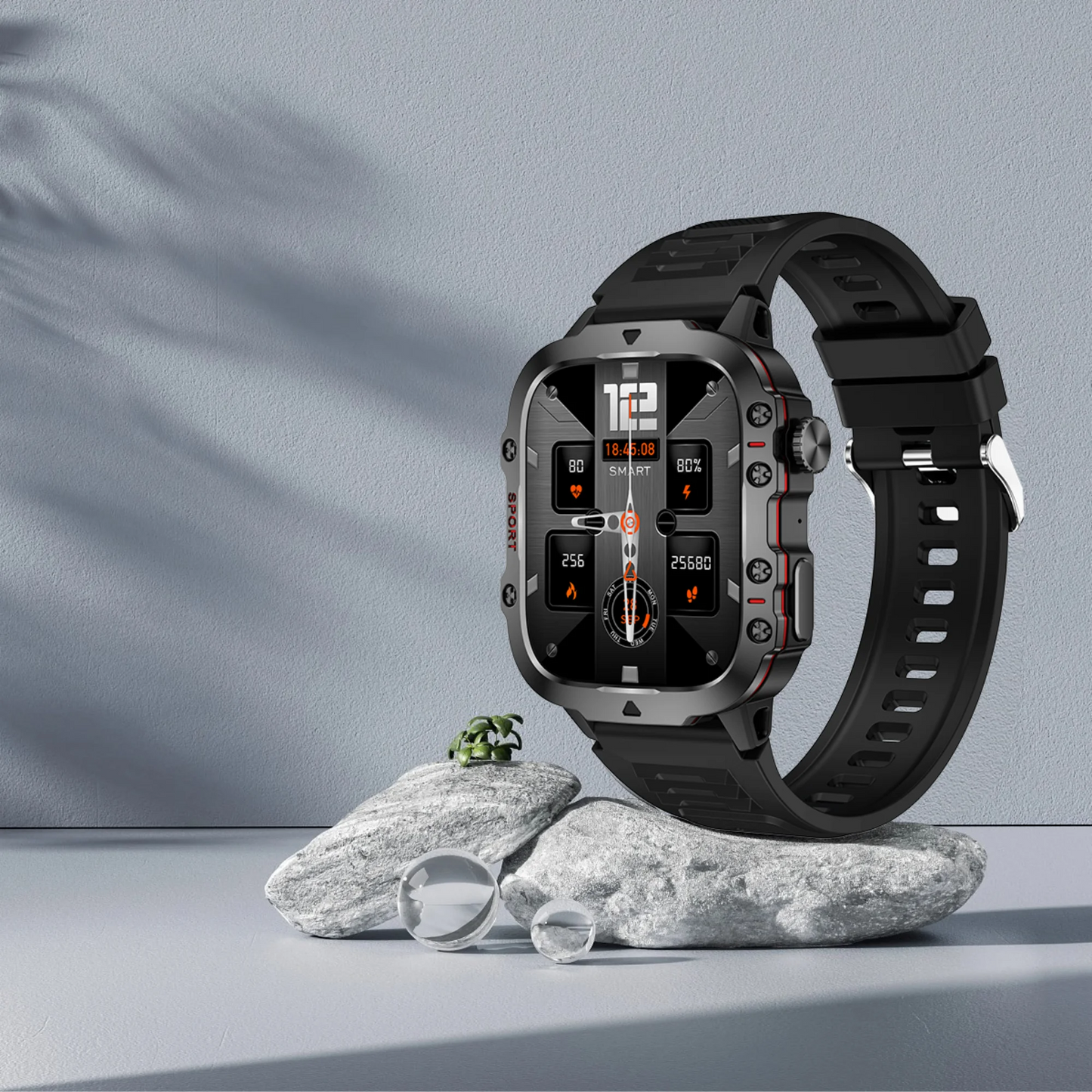 Military GPS Tracker Smart Watch Men IP68 5ATM Outdoor Sports Fitness Tracker Health Monitor 1.96" BT Call Smartwatch For Xiaomi