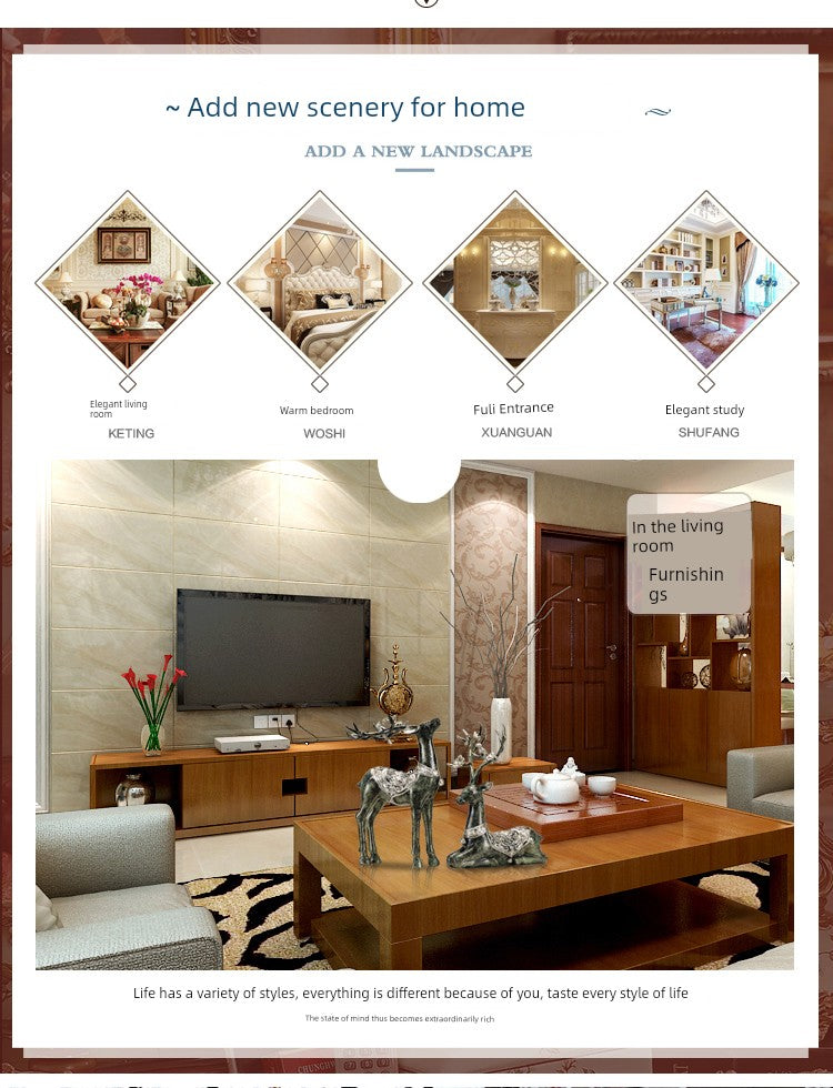 European-Style Living Room TV Cabinet Deer Decoration Craft Gift