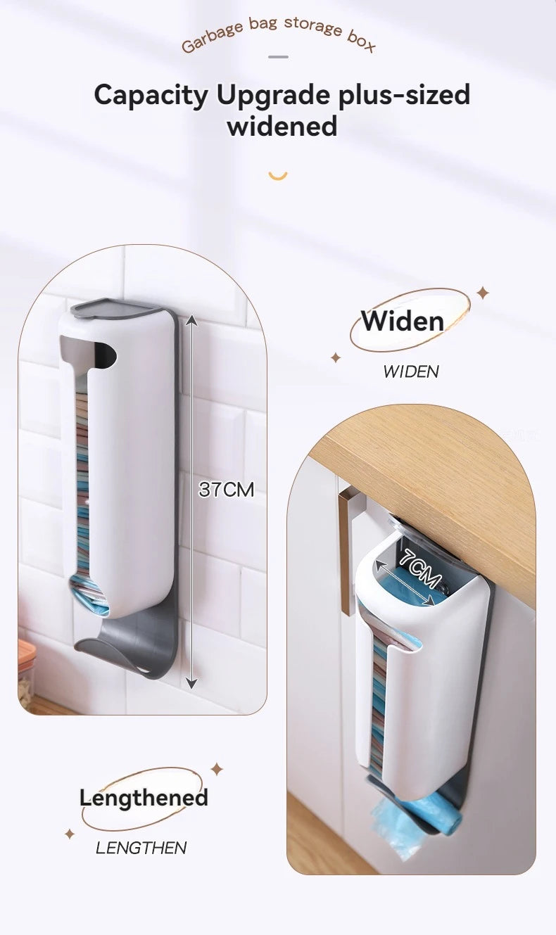 Innovative Wall Mounted Plastic Bag Dispenser Organizer for Kitchen and Home - Easy Access, Neat Organization and Space-saving