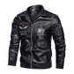 Winter Mens thick Warm Leather Jacket Luxury Stand Collar Embroidery Motorcycle Jacket Coat Men's Street Fashion Trend PU Jacket