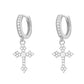 Classic Cross Point-Drill Crystal Replaceable Exquisite White Color Earrings For Women Men Hiphop Party Jewelry Gifts