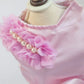 Pet Small Dog Wedding Dress with Bowknot Birthday Party Costume Satin Rose Pearls Girl Formal Dress for Puppy Dog Cat Tutu Dress