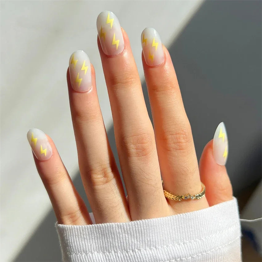24p Artificial Acrylic Nail Art Fake Nails Full Coverage Removable Press On Nails Tip French Light Pink Heart False Nail Designs