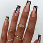 24Pcs Long Ballet Press On Nail Art Wearing Manicure Glitter Point Drill False Nails Removable Full Cover Artificial Fake Nails
