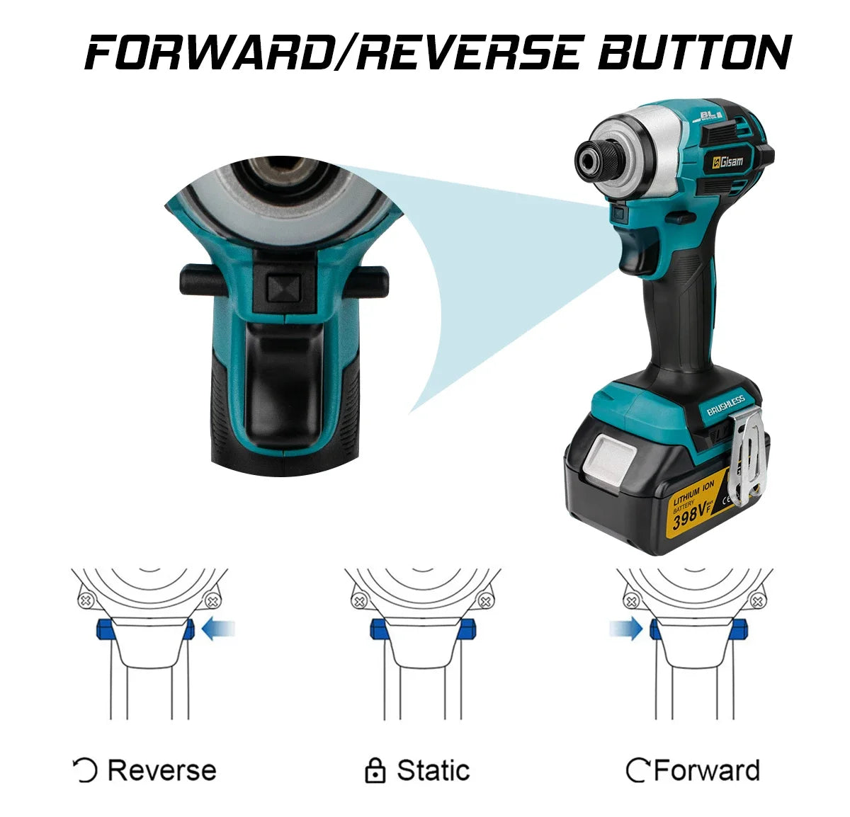 688N.m 8-Speed 1/4'' Brushless Electric Screwdriver Cordless Screwdriver Electric Drill Impact Driver Kit for Makita 18V Battery