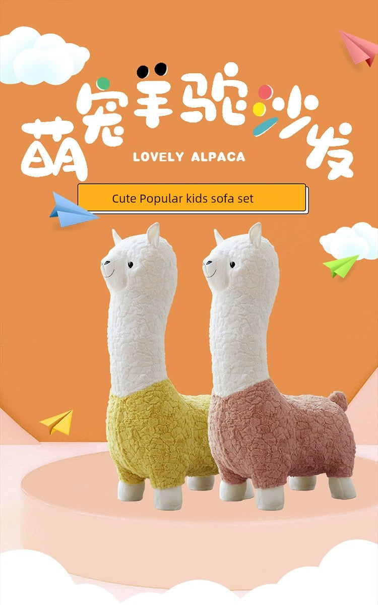 Alpaca Stool Living Room Seat for Girls Decorations