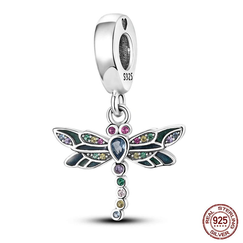 Fit Pandora 925 Original Bracelet 925 Silver Plate Flower Bird Series Charms Beads For Women Fashion DIY Jewelry Gifts Making