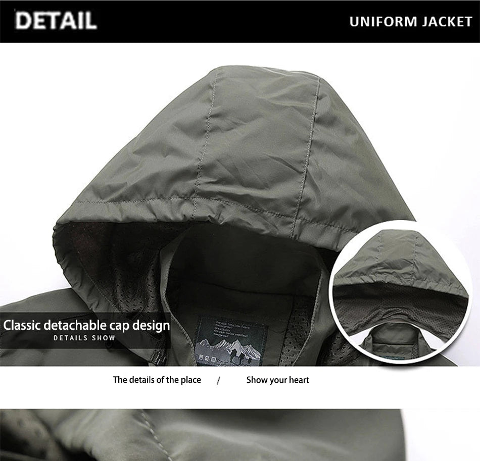Winter Jacket Fashion Coat Hoodies Camping Hiking Jacket Men's Casual Waterproof Jacket Windbreaker Men Outerwear Men's Clothes