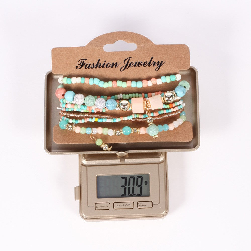 European and American-Style Women's Glasses Multi-Layer Seaside Photograph Handmade Beads