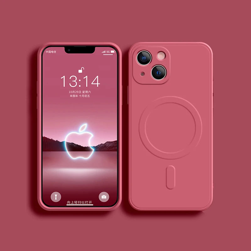 Magsafe Magnetic Wireless Charging Soft Liquid Silicone Phone Case For IPhone 16 Pro Max 14 13 12 11 15 Pro Max Mini Back Cover