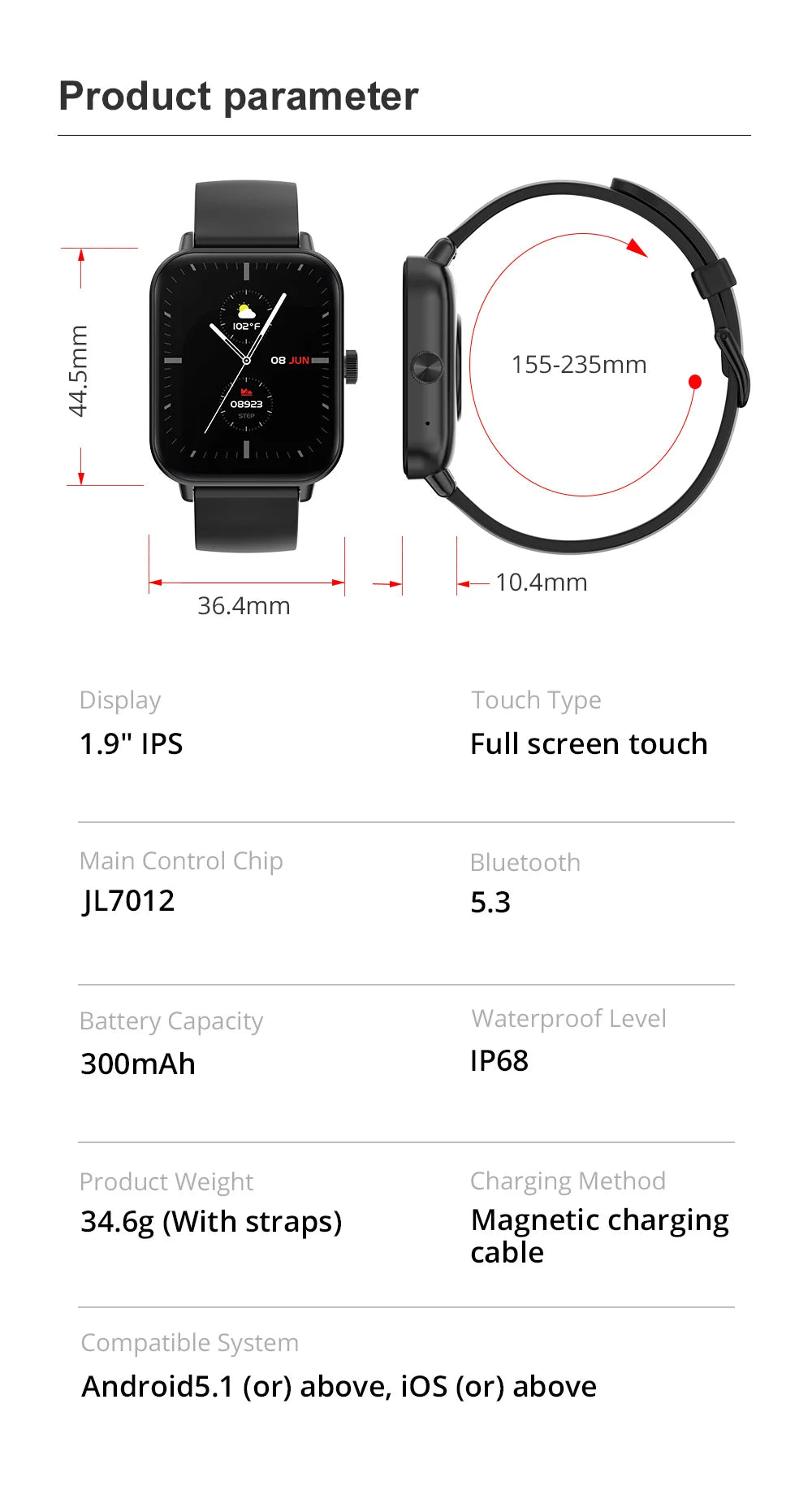 Voice Calling Smart Watch Ultra 1.9 inch Screen 24H Health Monitor 100+ Sports Modes 100+ Watch Faces Smartwatch