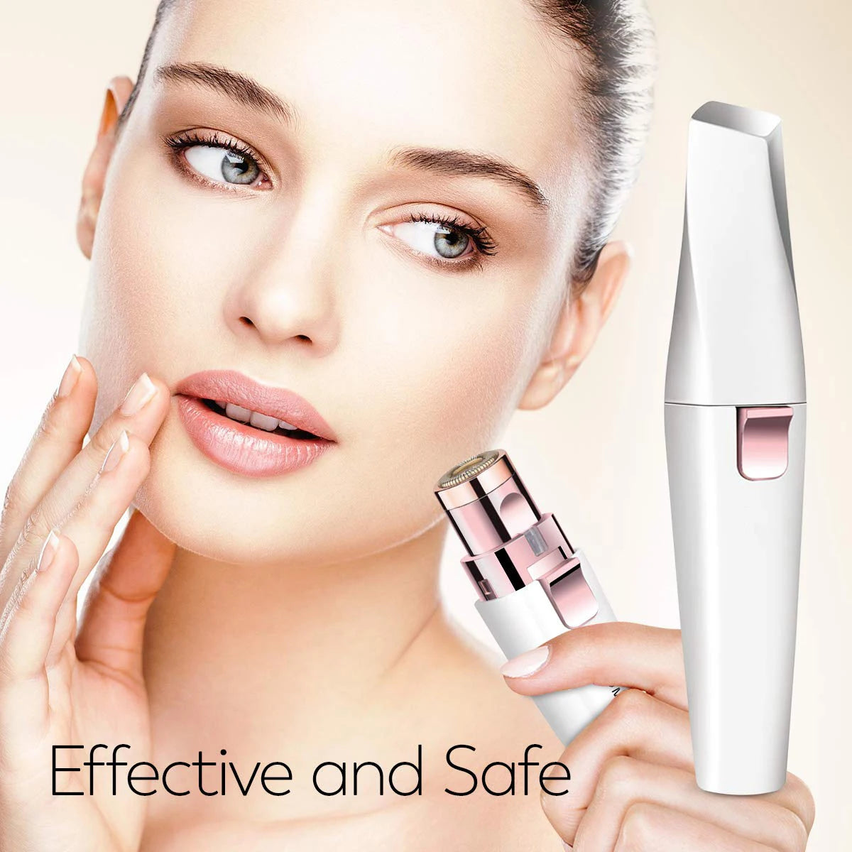 Eyebrow Trimmer 2 in1 USB Rechargeable Facial Hair Remover For Women & with Built in LED Light-Remove  For Facial Hair