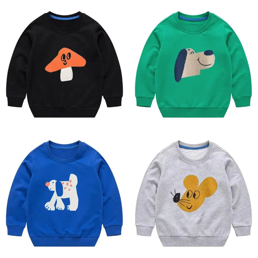 2025 New Autumn Boys Sweatshirts Cotton Kids Hoodies Casual Cartoon Printting Shirts Baby Boy Clothing 2-7 Years Children Tops